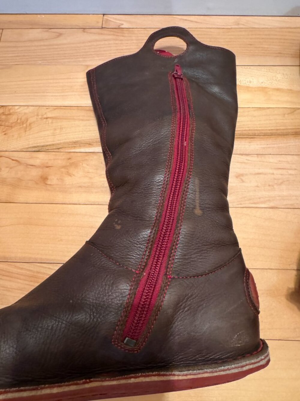 Camper Peu Cami Genuine Leather Brown boots with Red toes 38 - Picture 5 of 7